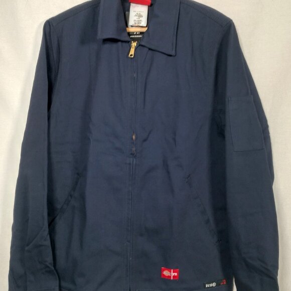 Dickies FR Workwear Jacket Men Small Blue Flame Resistant Twill Work 3259NB New - Picture 1 of 16